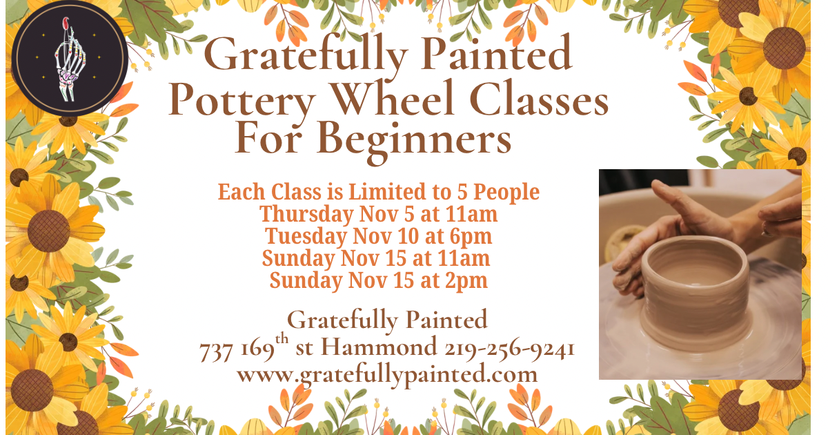 Nov 5 11am Pottery Wheel Class for Beginners