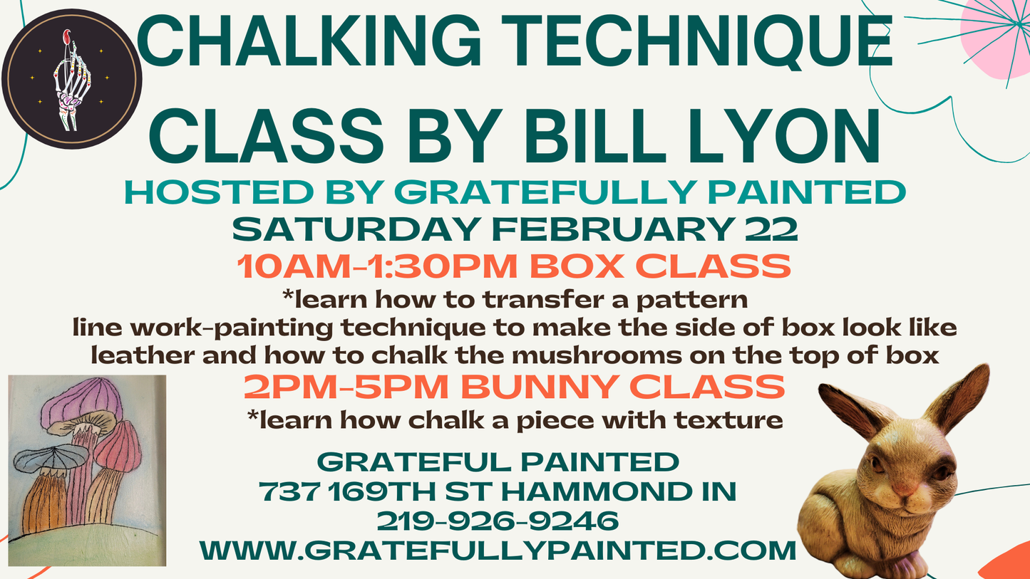 Mushroom Box Chalking Technique Class by Bill Lyon