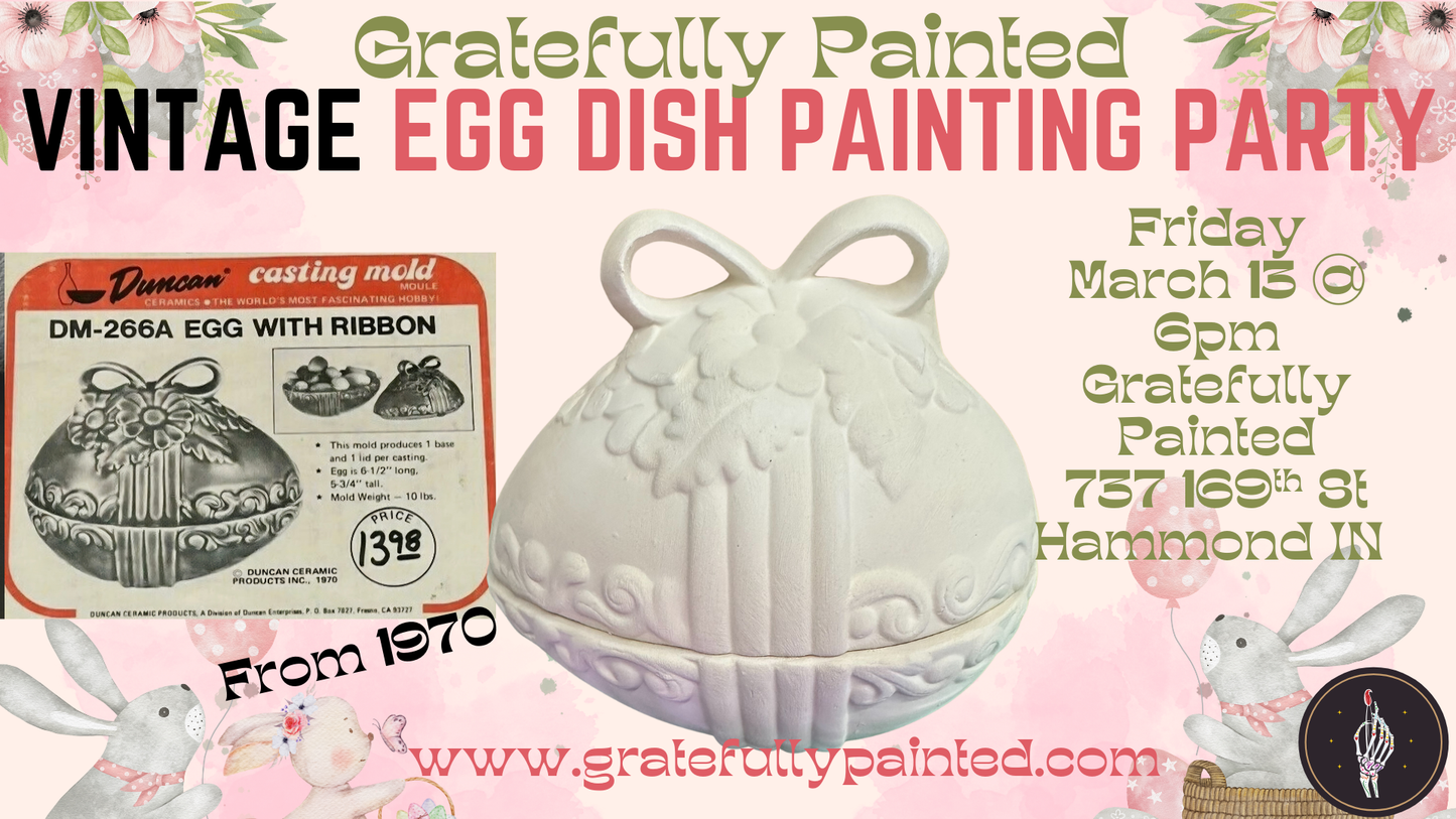 1970 VINTAGE Egg Dish Painting Party