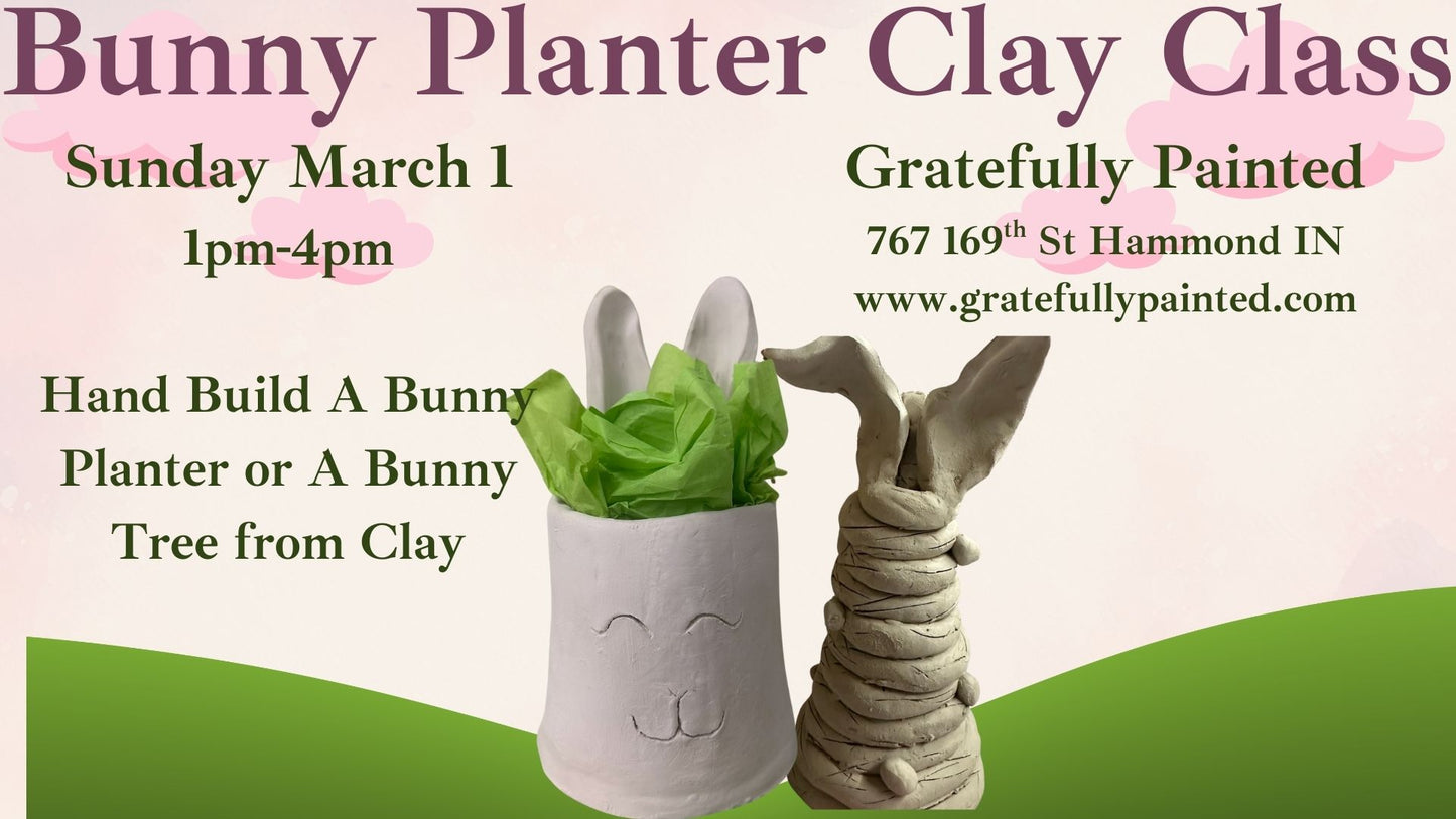Bunny Planter or Bunny Tree Clay Technique Class