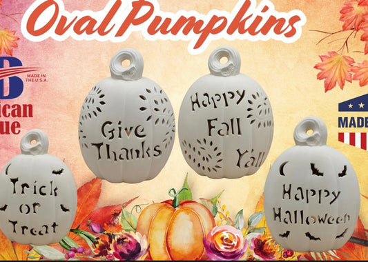 Large Personalized Light Up Oval Pumpkin