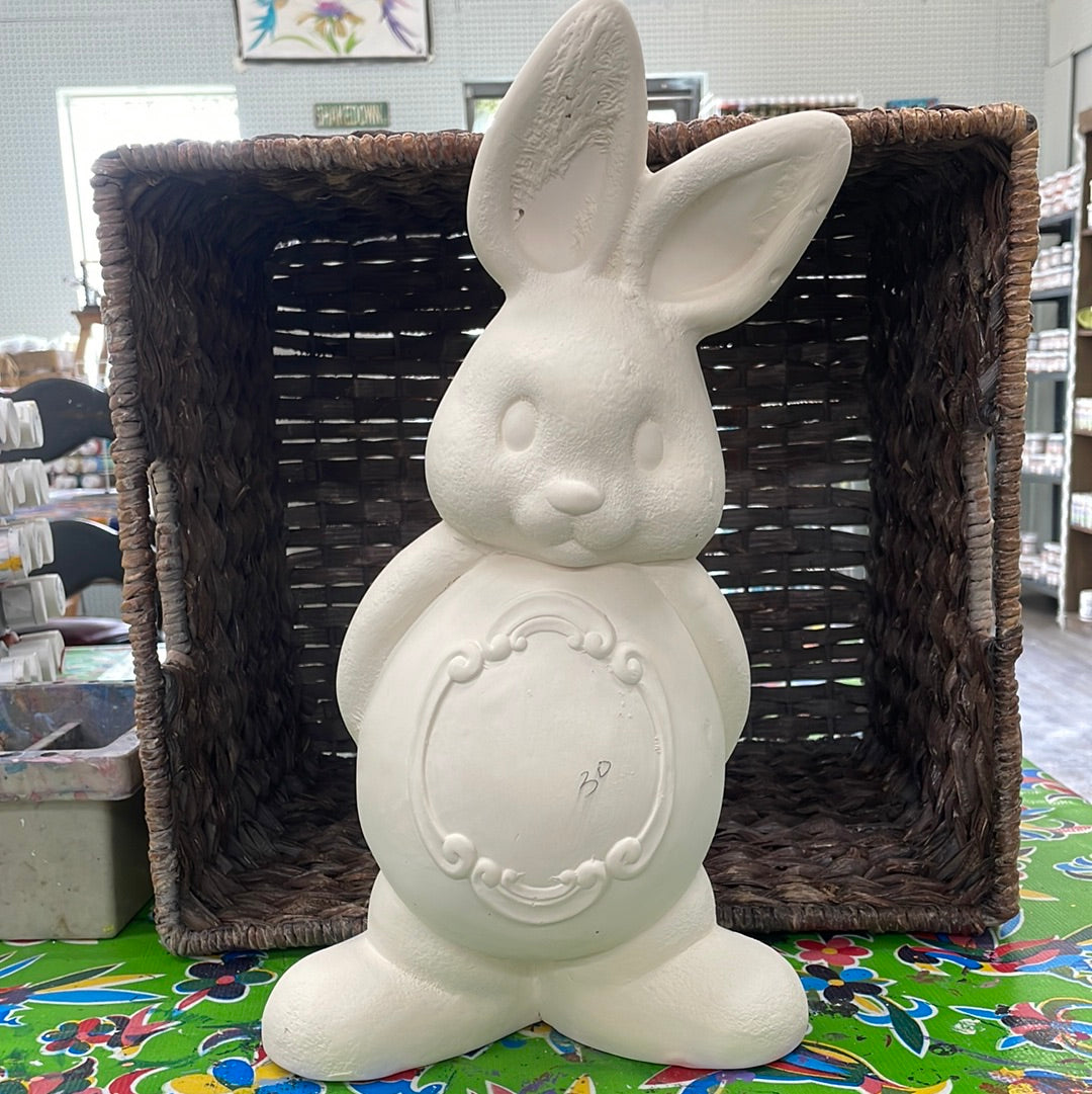 Medium vintage bunny with a decorative belly