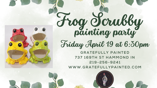 Vintage Scrubby Frog Painting Party