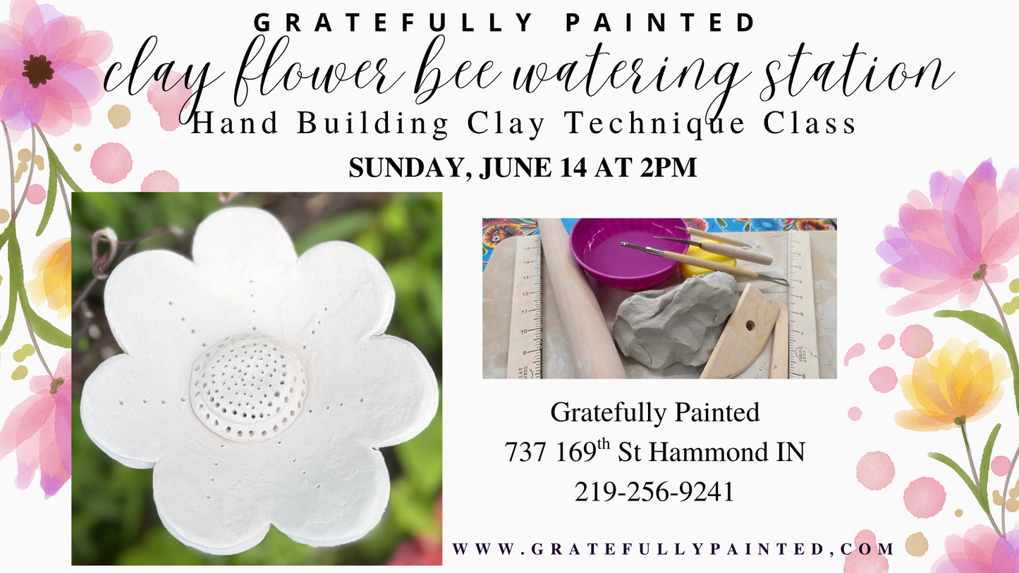 Bee Watering Flower Clay Technique Class