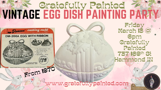 1970 VINTAGE Egg Dish Painting Party