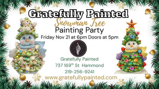 Snowman Tree Painting Party