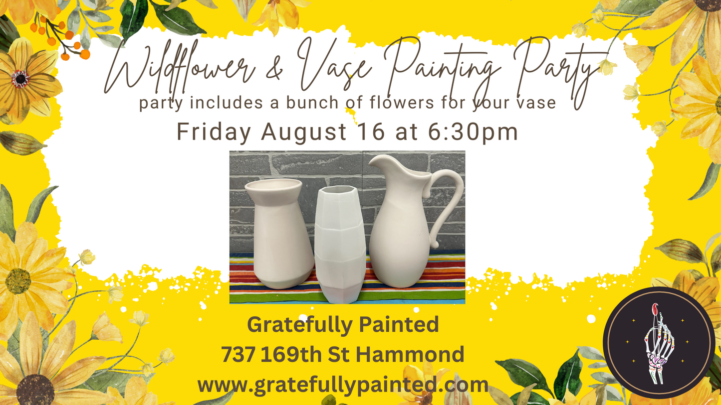 Vase with Flowers Painting Party